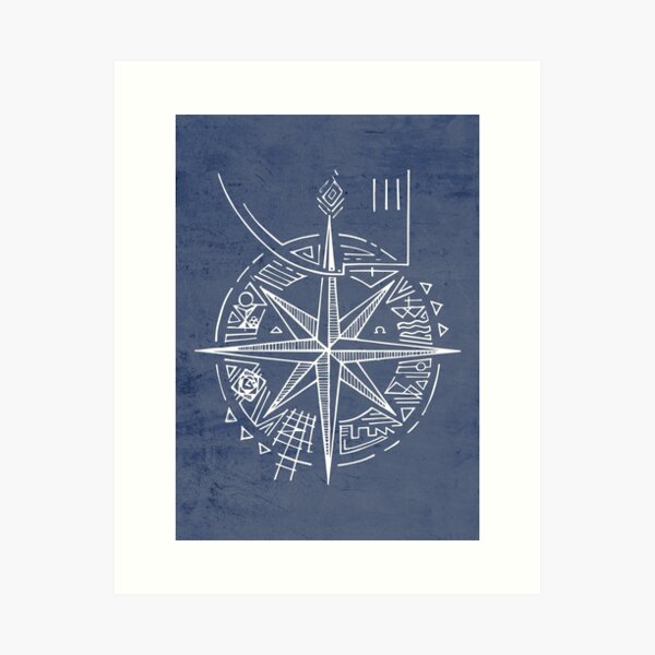 Item preview, Hand drawn illustration of compass voc designed and sold by Bernardo Ramonfaur.