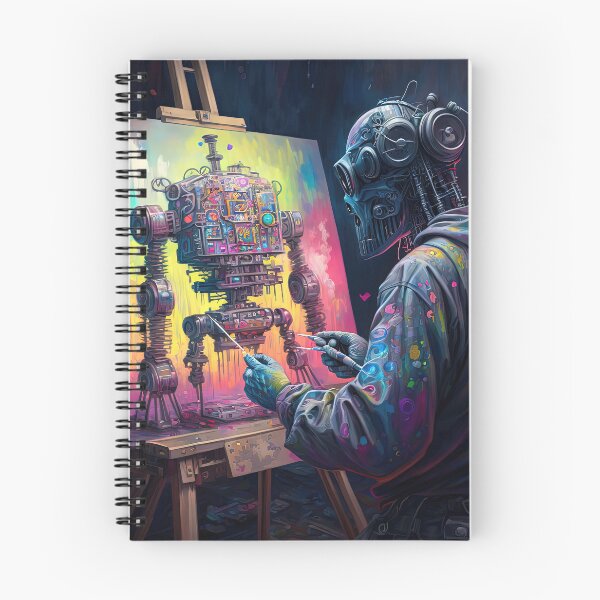 Item preview, Two Self Portraits (Robot painting a robot) designed and sold by JohnVibes.