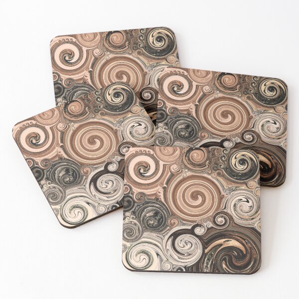 Item preview, RUSTIC SWIRLS #2 - Textured, metallic abstract painting designed and sold by Printpix.
