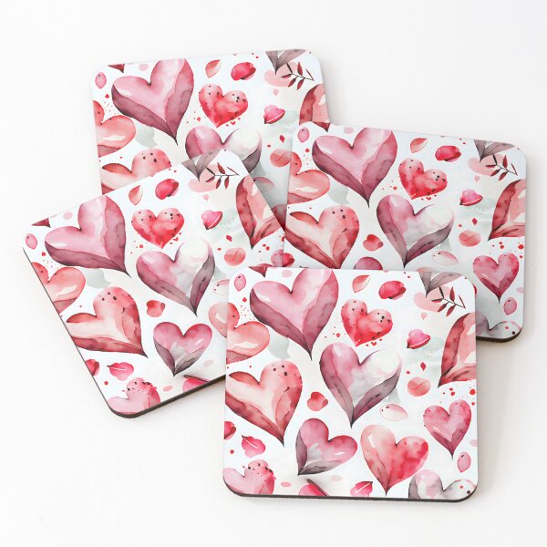 Item preview, Watercolor Valentine's Heart for Lovers Romantic Red and Pink  Colors designed and sold by ClairesPatterns.