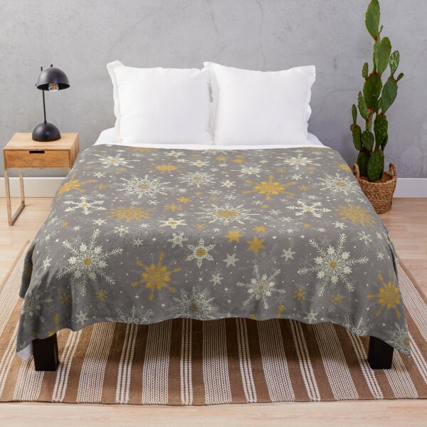 Item preview, Beige and Gold Snowflakes Christmas Pattern / Dark Background designed and sold by AgnieshkaSiwek.