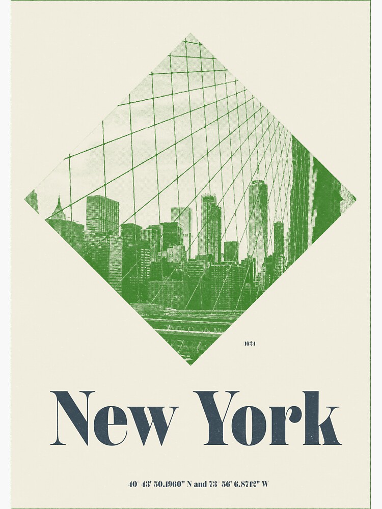 "New York City wall art minimalistic artwork" Sticker for Sale by