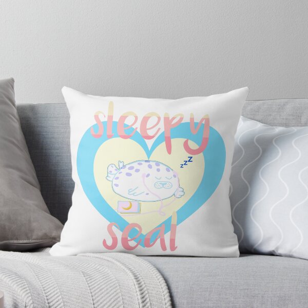 Item preview, Sleepy Seal (peach sunset blue) designed and sold by mutedhorror.