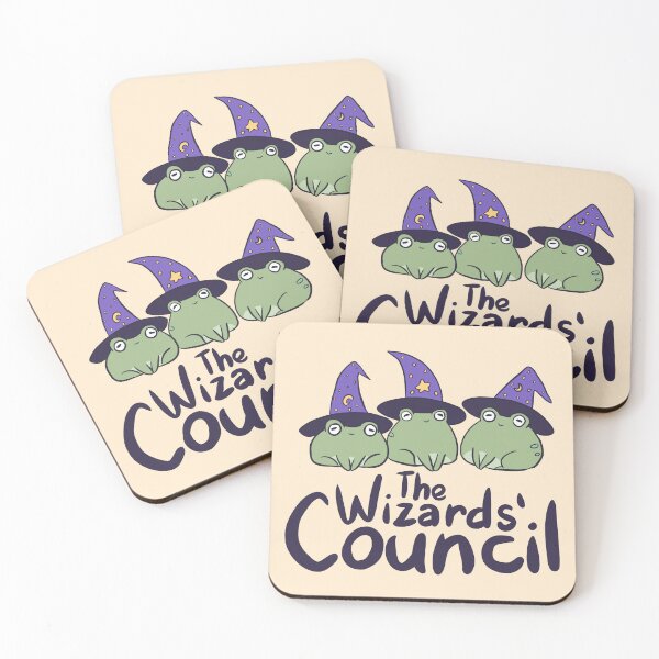 Item preview, The wizard council - the three cute little wizard frogs designed and sold by Yarafantasyart.
