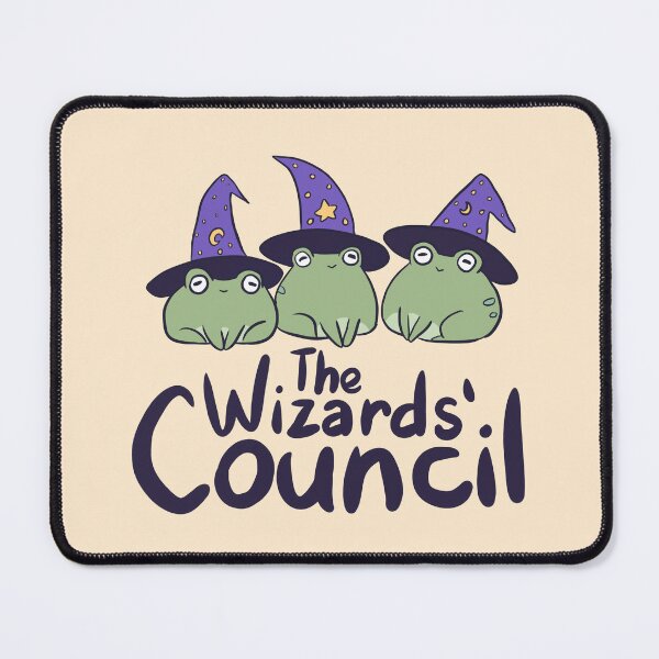 Item preview, The wizard council - the three cute little wizard frogs designed and sold by Yarafantasyart.
