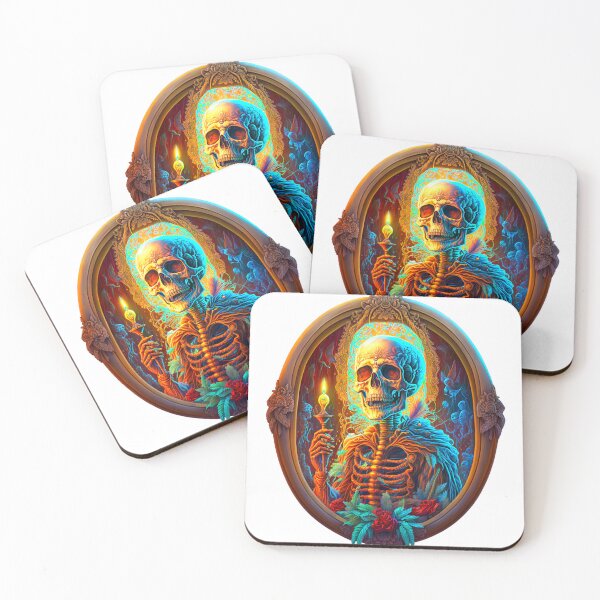 Item preview, Oval Skeleton portrait psychedelic Death designed and sold by Itis-Whatitis.