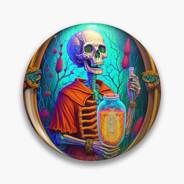 Item preview, Oval Skeleton portrait psychedelic Death designed and sold by Itis-Whatitis.