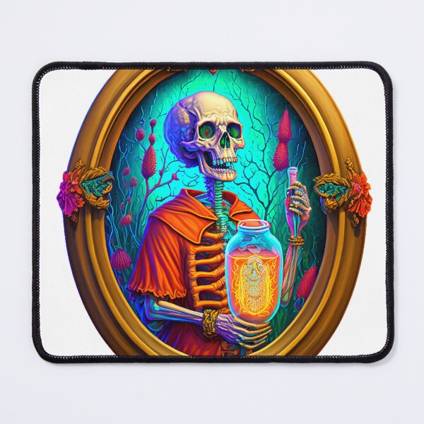 Item preview, Oval Skeleton portrait psychedelic Death designed and sold by Itis-Whatitis.