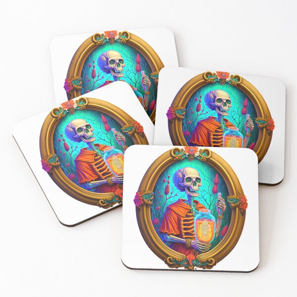 Item preview, Oval Skeleton portrait psychedelic Death designed and sold by Itis-Whatitis.