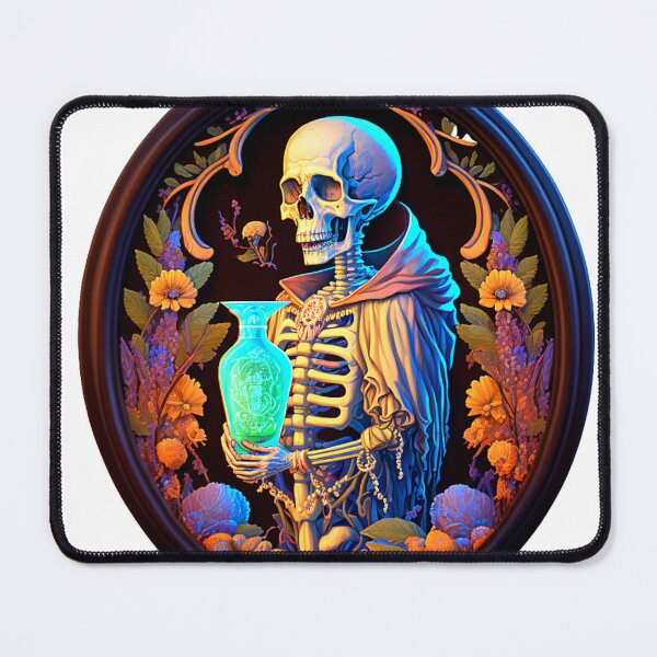 Item preview, Oval Skeleton portrait psychedelic Death designed and sold by Itis-Whatitis.