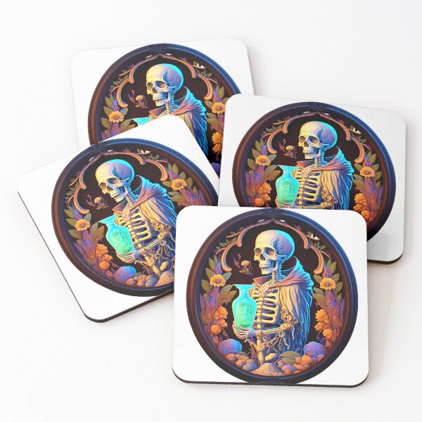 Item preview, Oval Skeleton portrait psychedelic Death designed and sold by Itis-Whatitis.