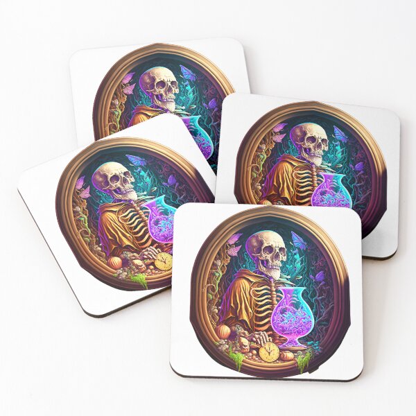 Item preview, Oval Skeleton portrait psychedelic Death designed and sold by Itis-Whatitis.
