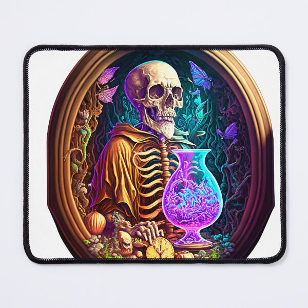 Item preview, Oval Skeleton portrait psychedelic Death designed and sold by Itis-Whatitis.