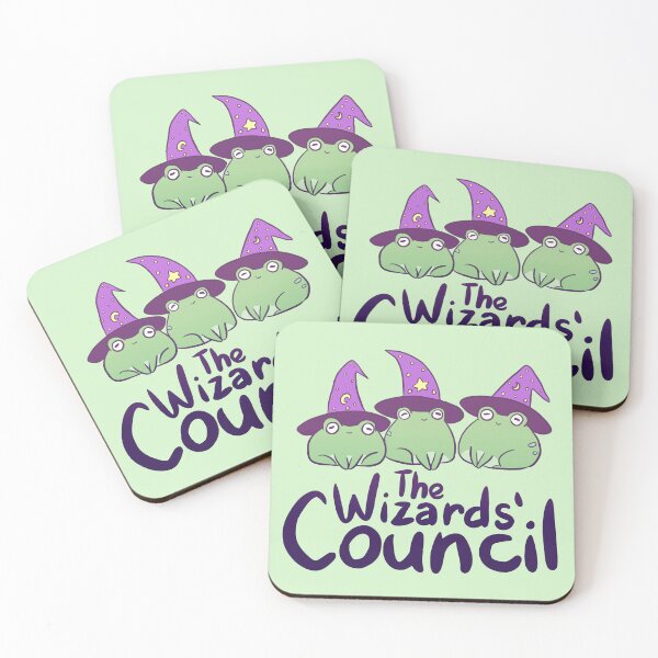 Item preview, The wizard council - the three cute little wizard frogs designed and sold by Yarafantasyart.