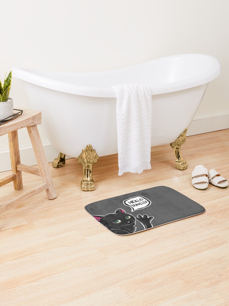 Thumbnail 2 of 6, Bath Mat, Hello Traveler designed and sold by RoserinArt.