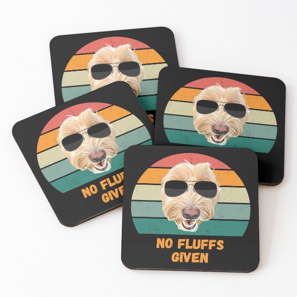 Item preview, No Fluffs Given Retro Vintage Sunset Doodle Dog Design designed and sold by luckymooninc.