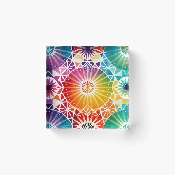 Item preview, Rainbow Boho Hippy Hippie Pattern Design in RainbowColors, Uplifting and Inspiring designed and sold by ClairesPatterns.