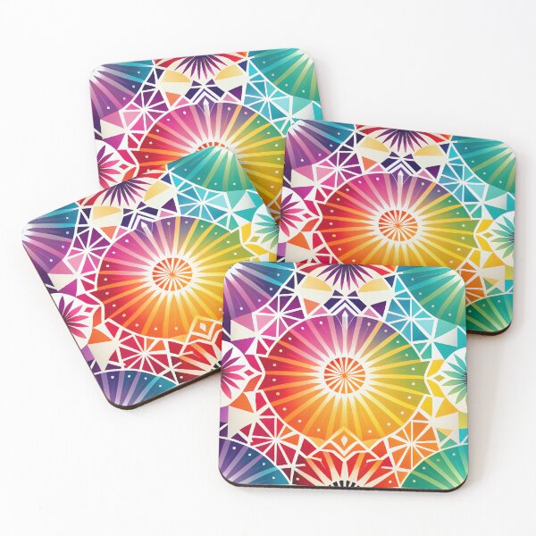 Item preview, Rainbow Boho Hippy Hippie Pattern Design in RainbowColors, Uplifting and Inspiring designed and sold by ClairesPatterns.