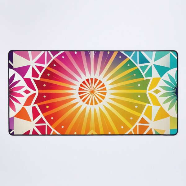 Item preview, Rainbow Boho Hippy Hippie Pattern Design in RainbowColors, Uplifting and Inspiring designed and sold by ClairesPatterns.