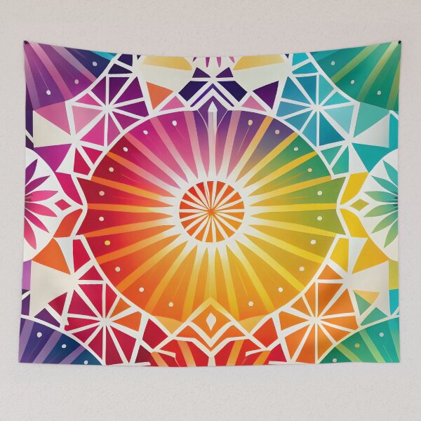 Item preview, Rainbow Boho Hippy Hippie Pattern Design in RainbowColors, Uplifting and Inspiring designed and sold by ClairesPatterns.