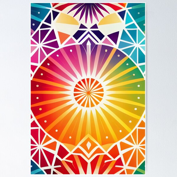 Item preview, Rainbow Boho Hippy Hippie Pattern Design in RainbowColors, Uplifting and Inspiring designed and sold by ClairesPatterns.