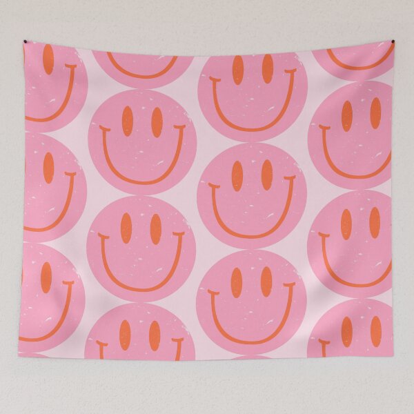 Item preview, Pink Smiley Face Happy Face Smile Vintage Distressed designed and sold by AwesomeDistrict.