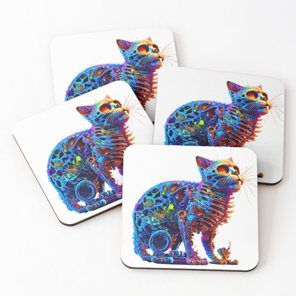 Item preview, psychedelic Cat Skeleton Trippy designed and sold by Itis-Whatitis.
