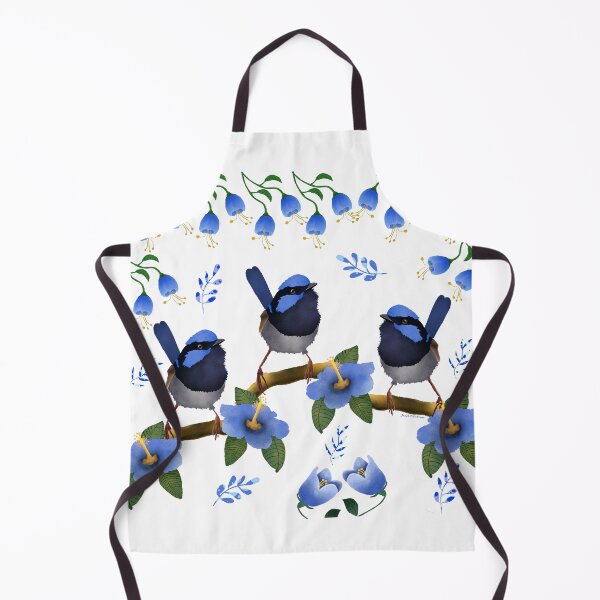 Item preview, Superb Fairy Wren and flowers on white designed and sold by JanetMGraham.