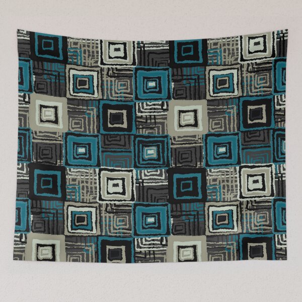 Item preview, Abstract Ethnic - Dark Square Blues designed and sold by mcaussieb.