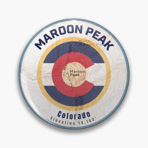 Item preview, Colorado Mountain Map Blue Border - Maroon Peak designed and sold by Willz Designz.
