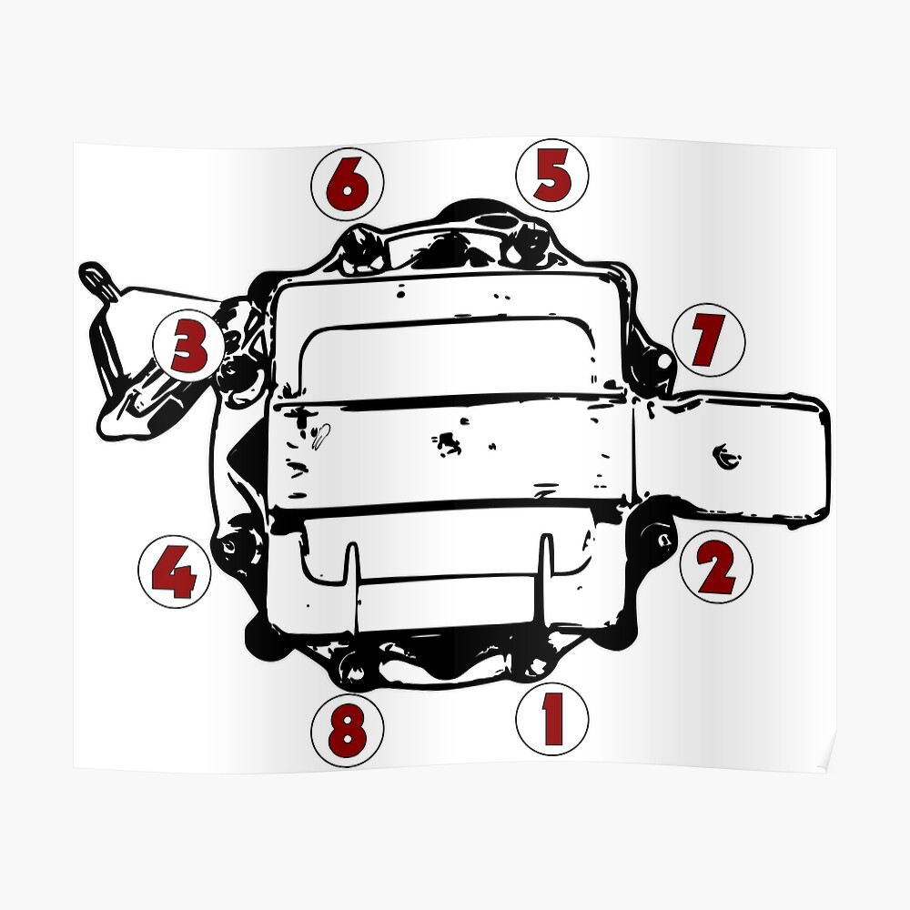 Small Block Chevy Firing Order Sticker By Kennedywesley Redbubble