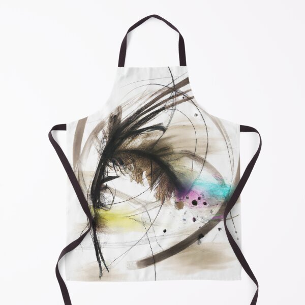 Item preview, Feather with Ink Splash - Abstract Art - Black, White, Brown, Magenta, Cyan designed and sold by Inomaly Art.