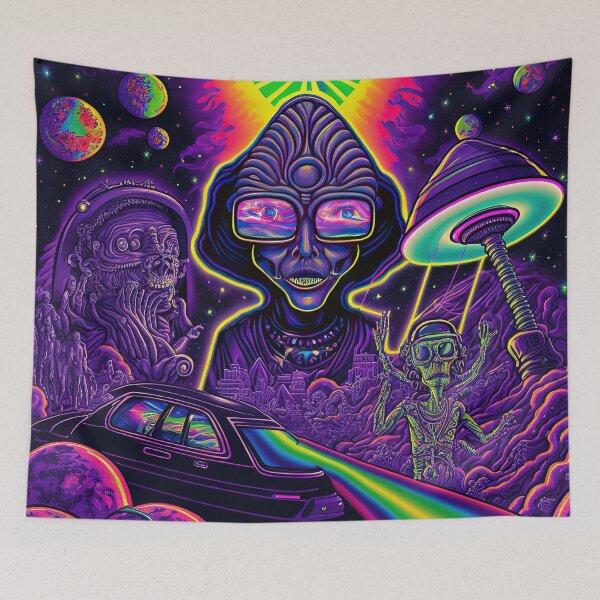 Artikelvorschau, trippige Aliens entworfen und verkauft von JohnVibes.
