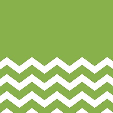 Artwork thumbnail, WHITE AND GREENERY CHEVRON ZIG ZAG HALF TONE PATTERN - BY OZCUSHIONSTOO by ozcushionstoo