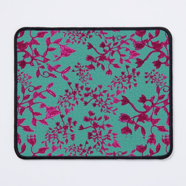 Item preview, Pink Branch on Teal Repeating Pattern  designed and sold by Jodi Mahaffey.