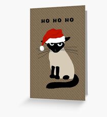Siamese Santa | Humorous Christmas Holiday Kitty Cat Greeting Card
