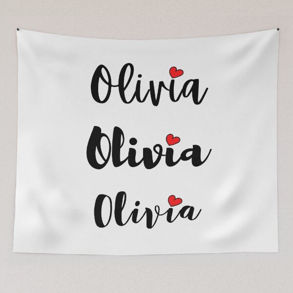 Item preview, Olivia Name Cute Mini Heart Triple Fonts designed and sold by 27th-Tee.
