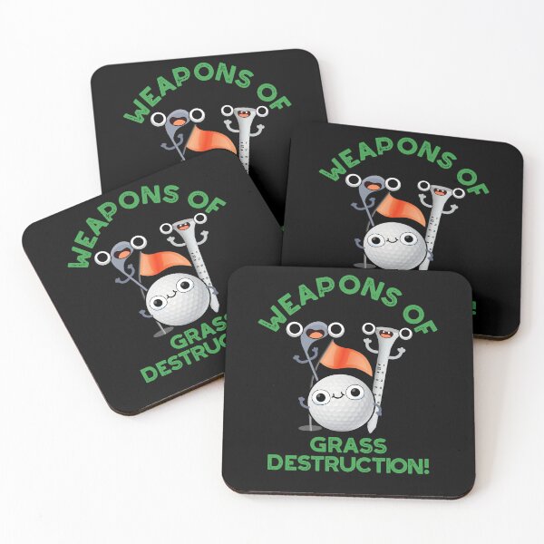 Item preview, Weapons Of Grass Destruction Funny Golf Puns (Dark BG) designed and sold by punnybone.