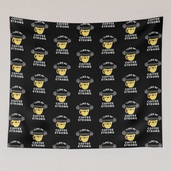 Item preview, I Like My Coffee Strong Funny Drink Puns (Dark BG) designed and sold by punnybone.