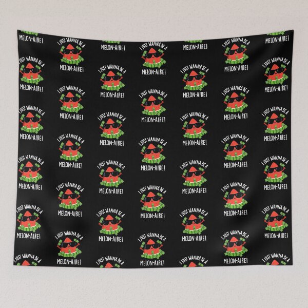 Item preview, I Just Wanna Be A Melon-aire Funny Melon Puns(Dark BG) designed and sold by punnybone.