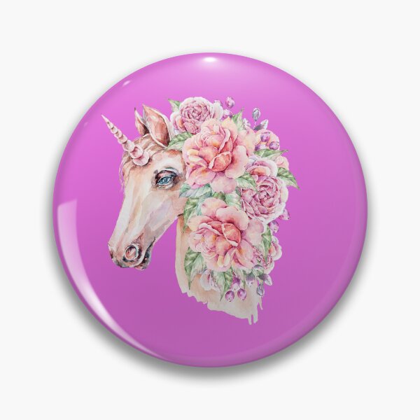 Item preview, Watercolor Unicorn Flower Head designed and sold by TheCatmeow2000.