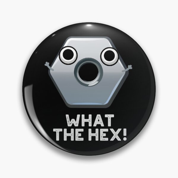 Item preview, What The Hex Funny Hexagon Puns (Dark BG) designed and sold by punnybone.