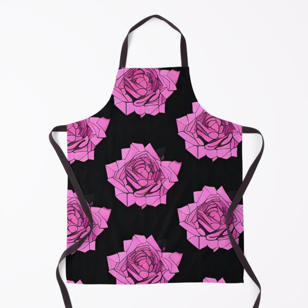 Item preview, Geometric Pink Roses on Black designed and sold by ~.