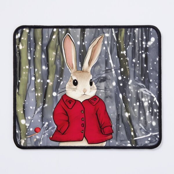 Item preview, Cute Christmas Rabbit in Red Coat 2 designed and sold by i-cottagedesign.