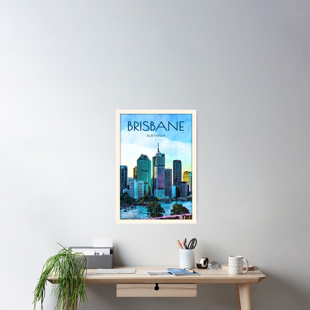 "Brisbane Travel Art" Poster for Sale by nifroart2022 Redbubble