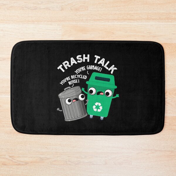 Item preview, Trash Talk Funny Garbage Bin Puns (Dark BG) designed and sold by punnybone.