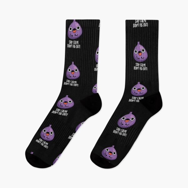 Item preview, Stay Calm Don't Fig Out Funny Fruit Puns (Dark BG) designed and sold by punnybone.