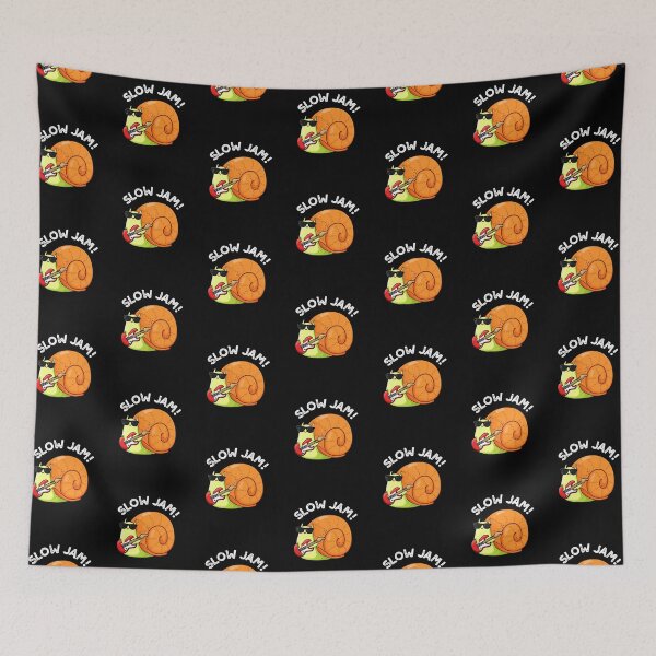 Item preview, Slow Jam Funny Music Snail Puns (Dark BG) designed and sold by punnybone.