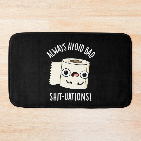Item preview, Always Avoid Bad Shit-tuations Funny Toilet Paper Puns (Dark BG) designed and sold by punnybone.