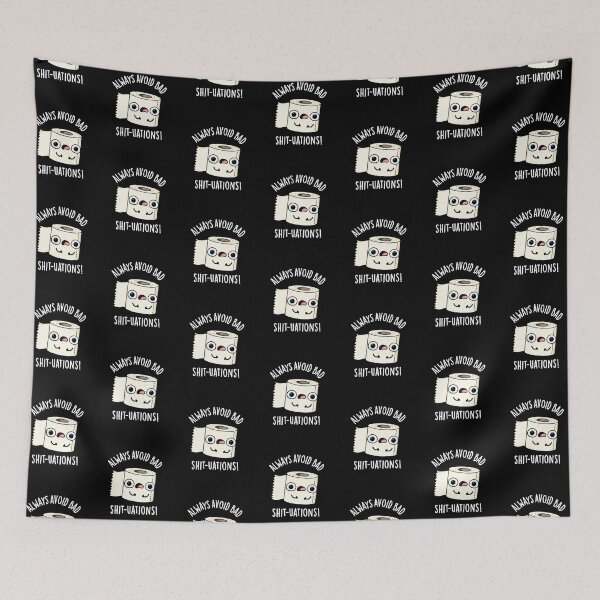 Item preview, Always Avoid Bad Shit-tuations Funny Toilet Paper Puns (Dark BG) designed and sold by punnybone.